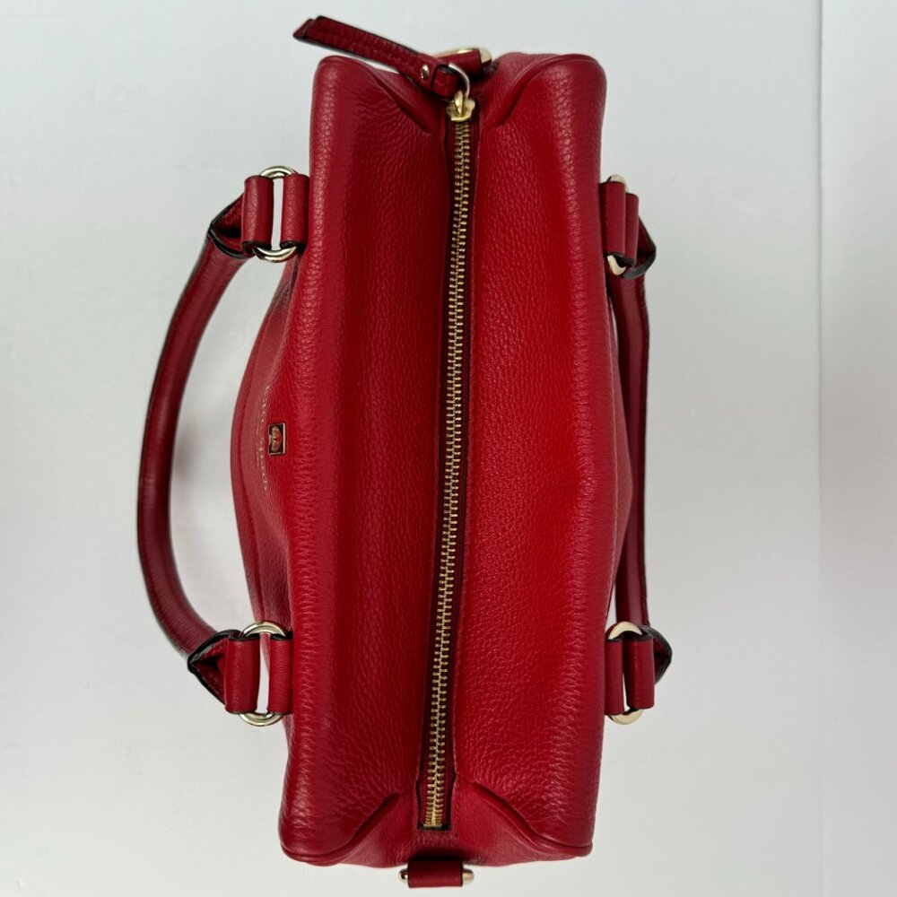 Kate Spade Red Pebbled Leather Satchel Handbag - Picture 6 of 15